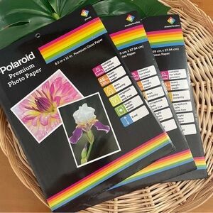 Polaroid 8-1/2” X 11” Premium Gloss Photo Paper Pack of 8 NWT 3 packs opened